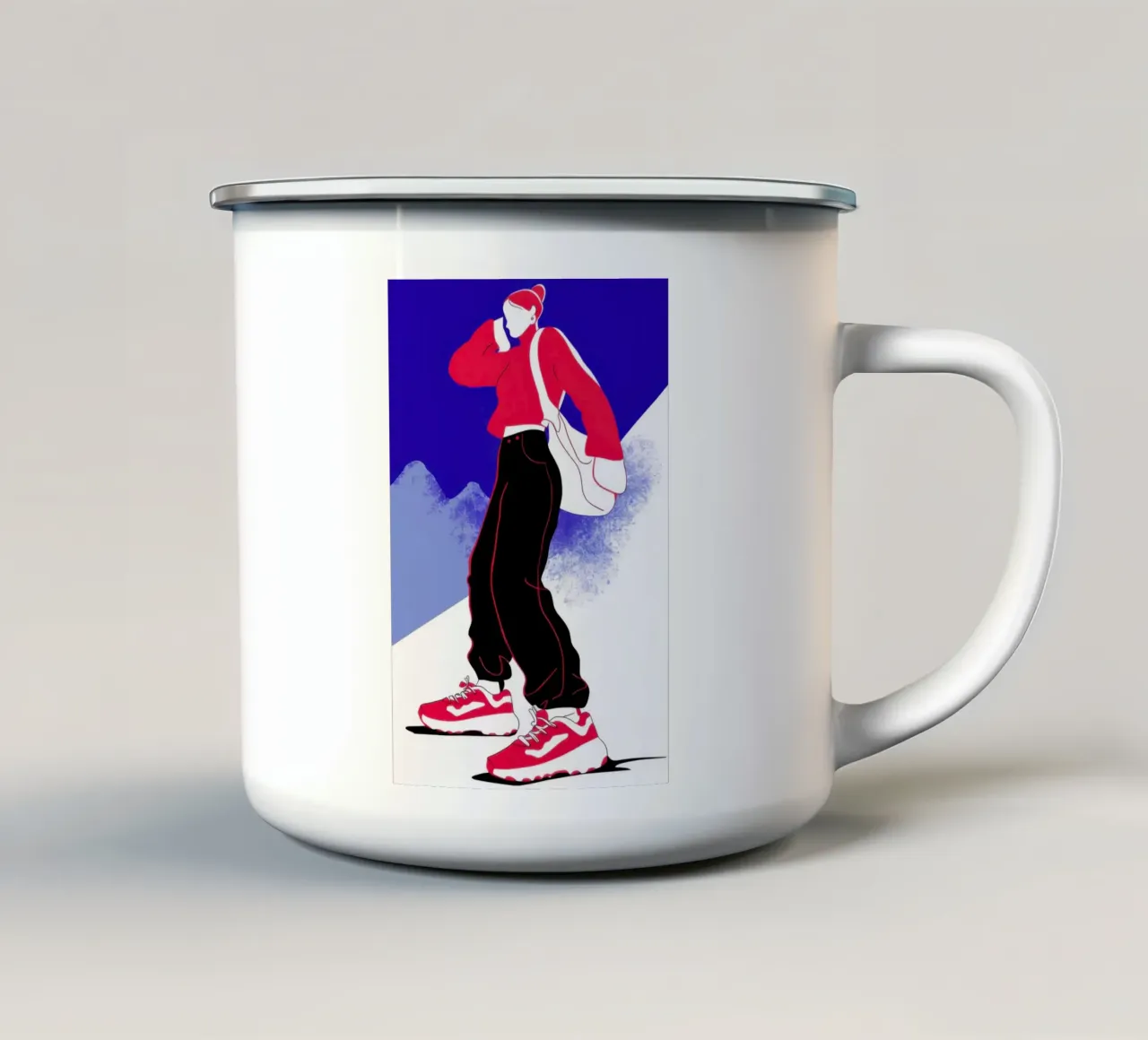 Ballando per strada tazza in smalto da Flock Reverie