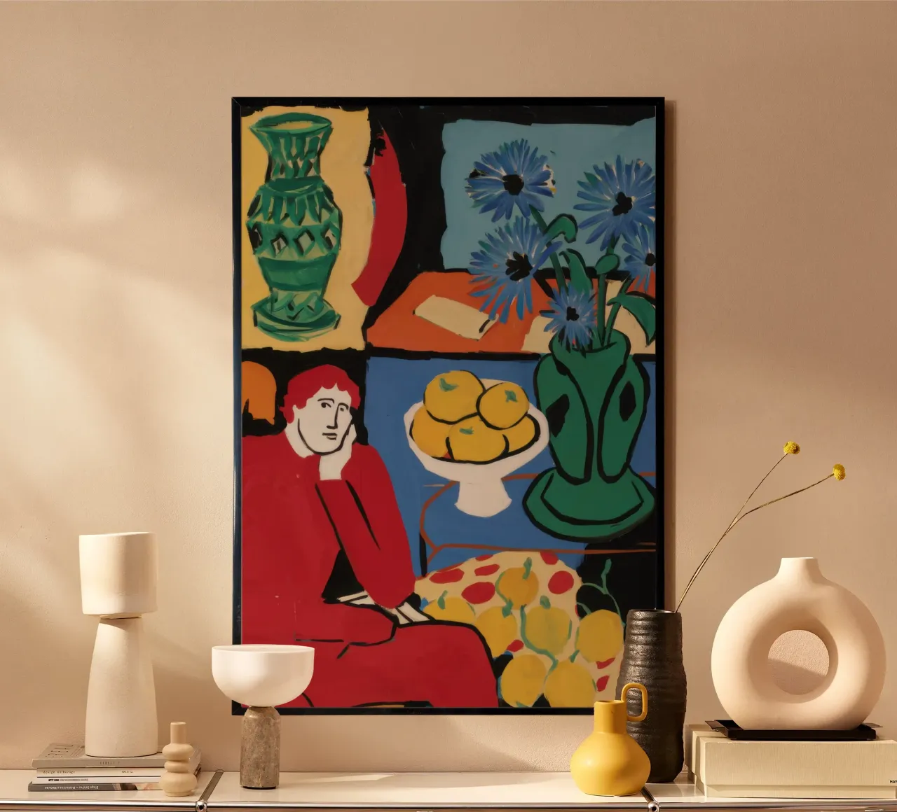 Tavolo Cubista Abbondante poster con telaio in alluminio da Prism Ritual