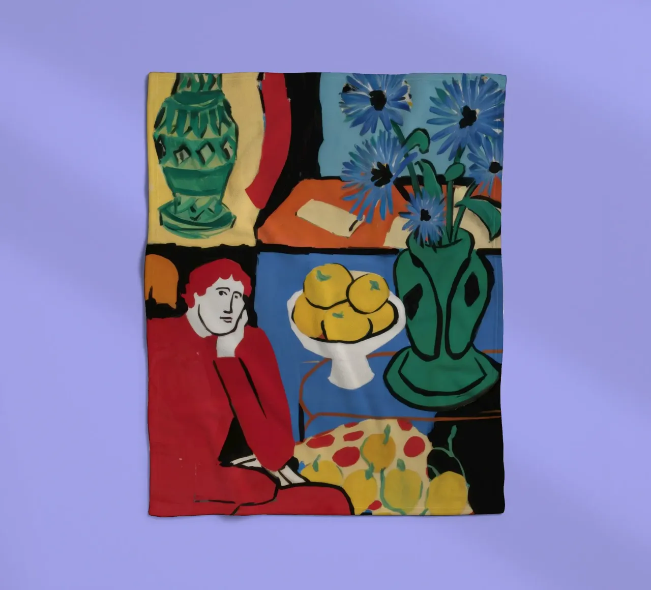 Cubist Abundant Table fleece blanket by Prism Ritual