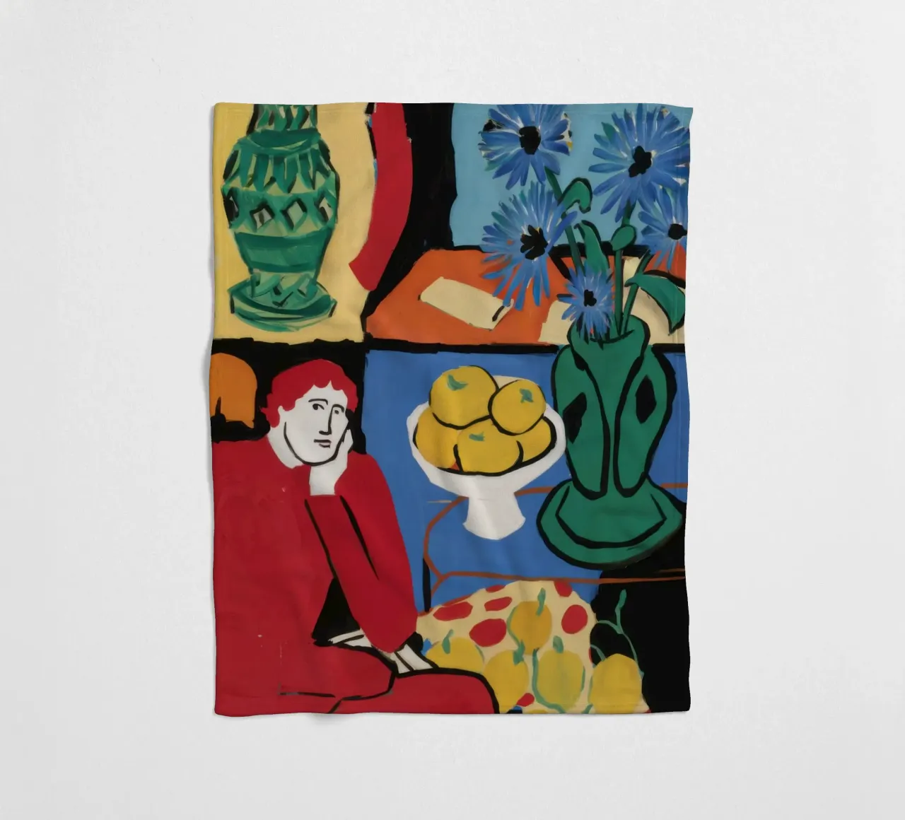 Cubist Abundant Table fleece blanket by Prism Ritual