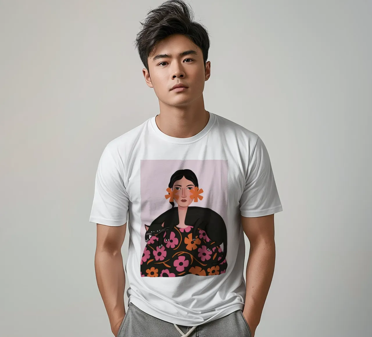 Her Floral Familiar t-shirt by Mythy Brush