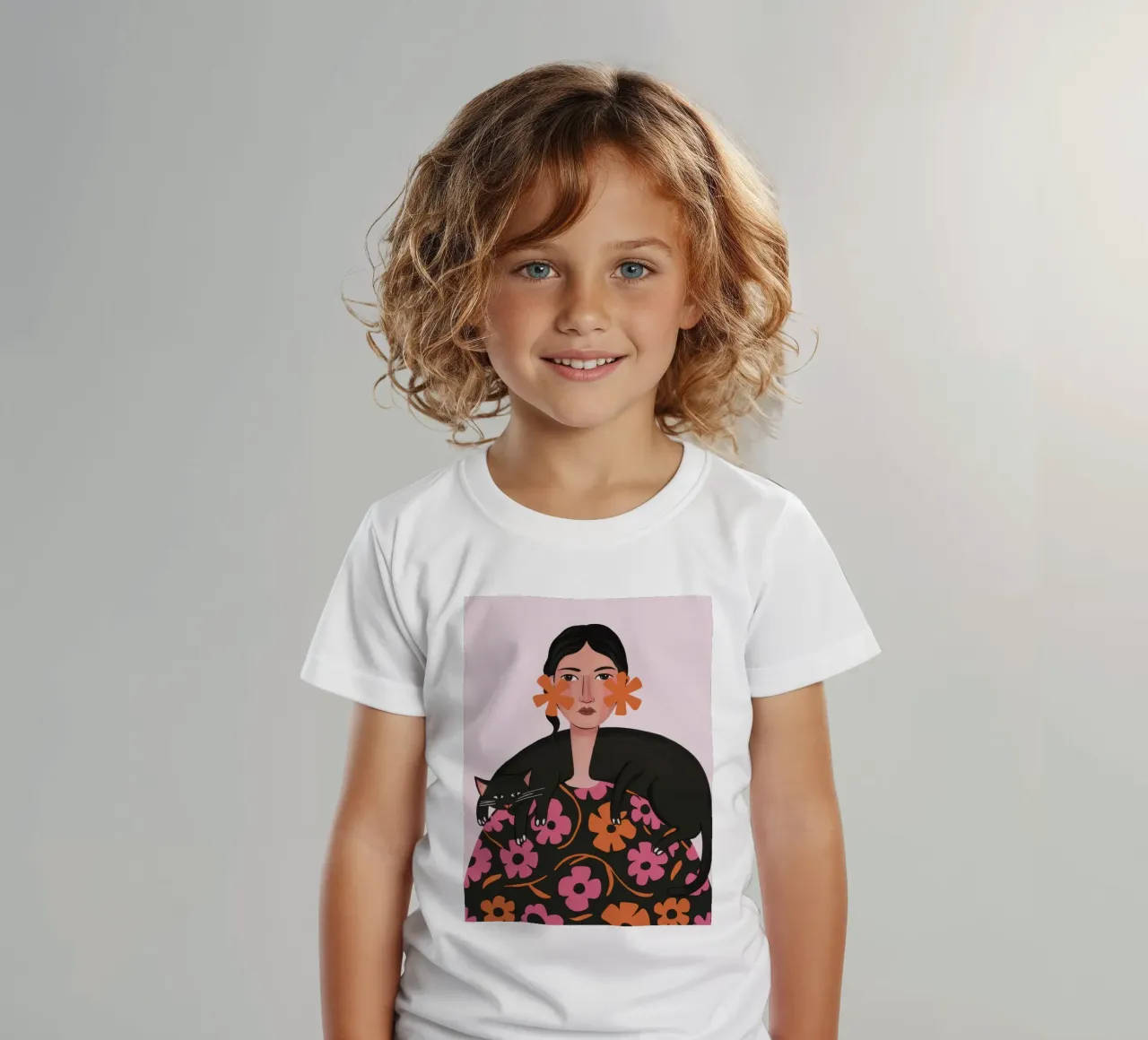 Her Floral Familiar kids t-shirt by Mythy Brush