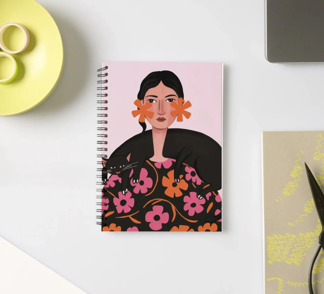 Her Floral Familiar spiral notebook by Mythy Brush