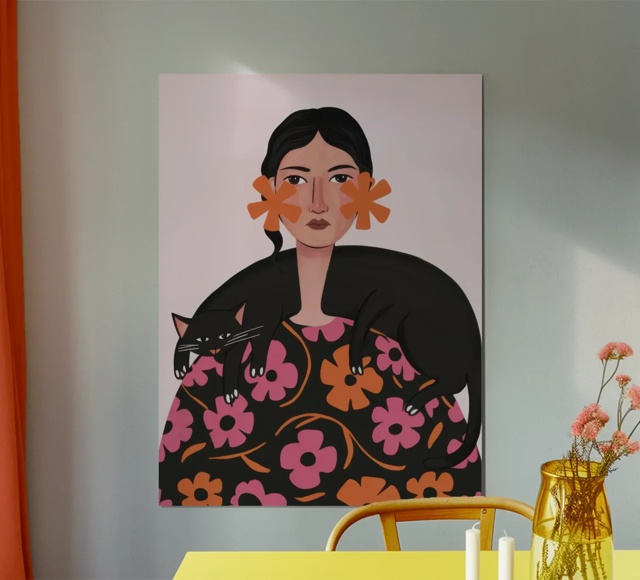 Il suo familiare floreale poster con telaio in legno da Mythy Brush