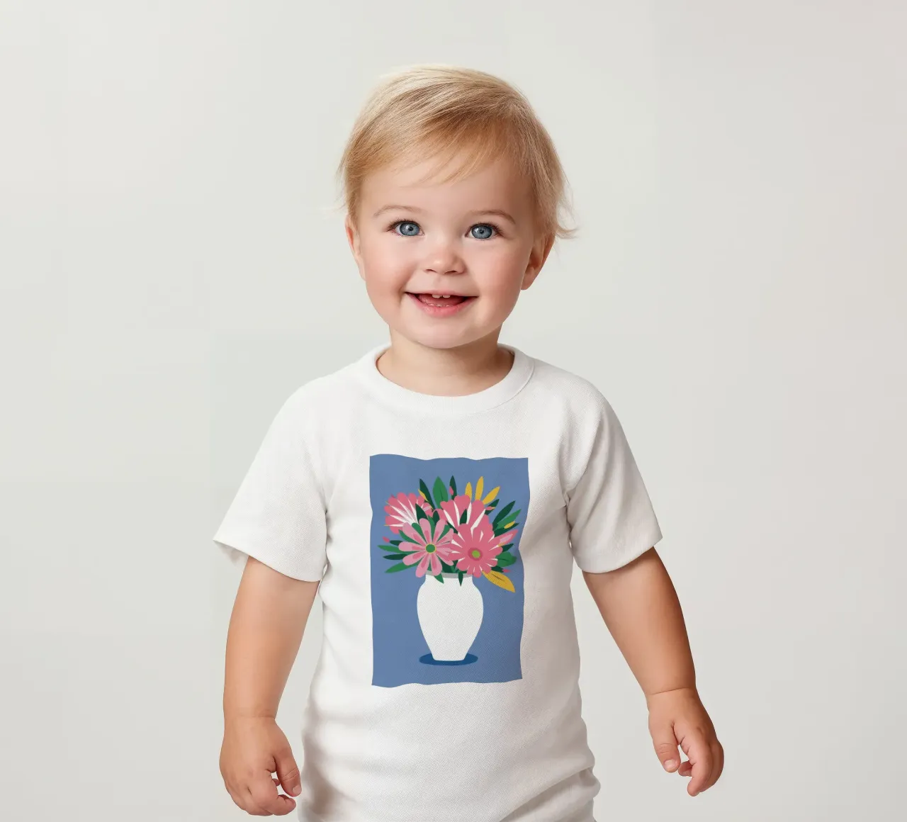 Pink Tulips in Vase baby t-shirt by Flock Reverie