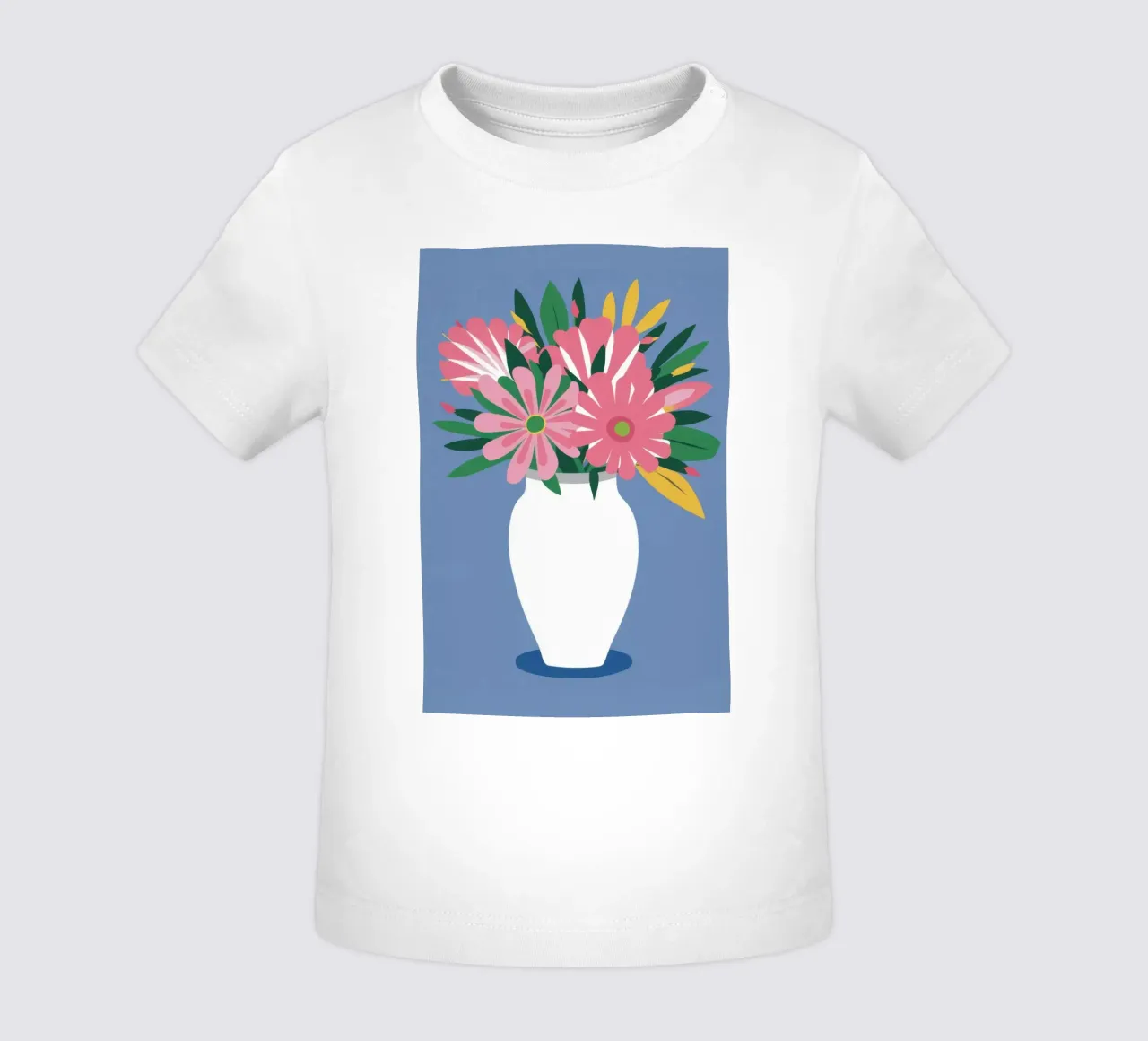 Pink Tulips in Vase baby t-shirt by Flock Reverie