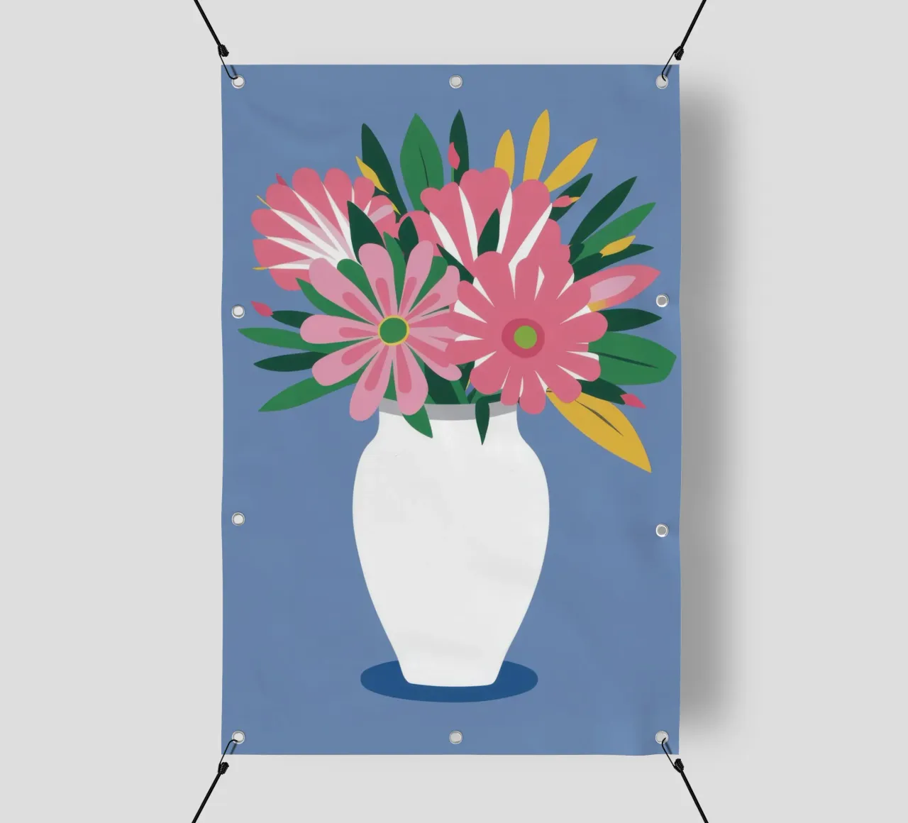 Tulipani rosa in vaso telo in pvc da Flock Reverie
