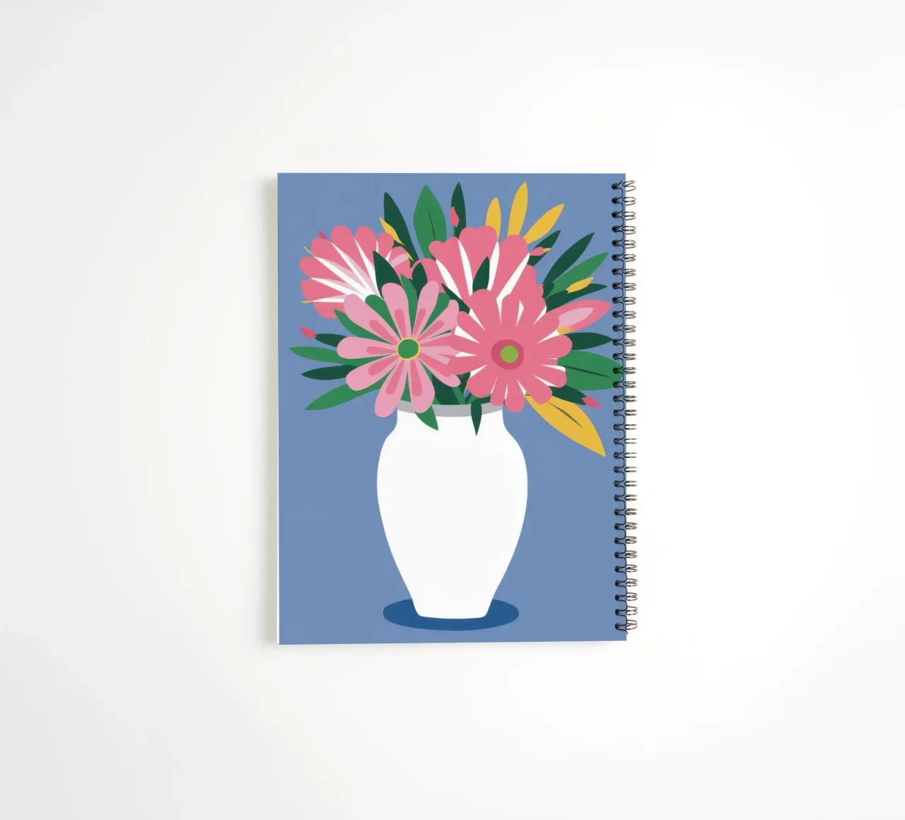 Pink Tulips in Vase spiral notebook by Flock Reverie
