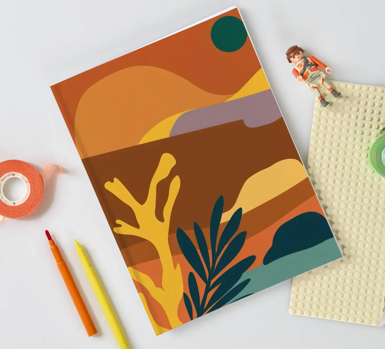 Abstract Desert Horizon notebook by Ink Pulse