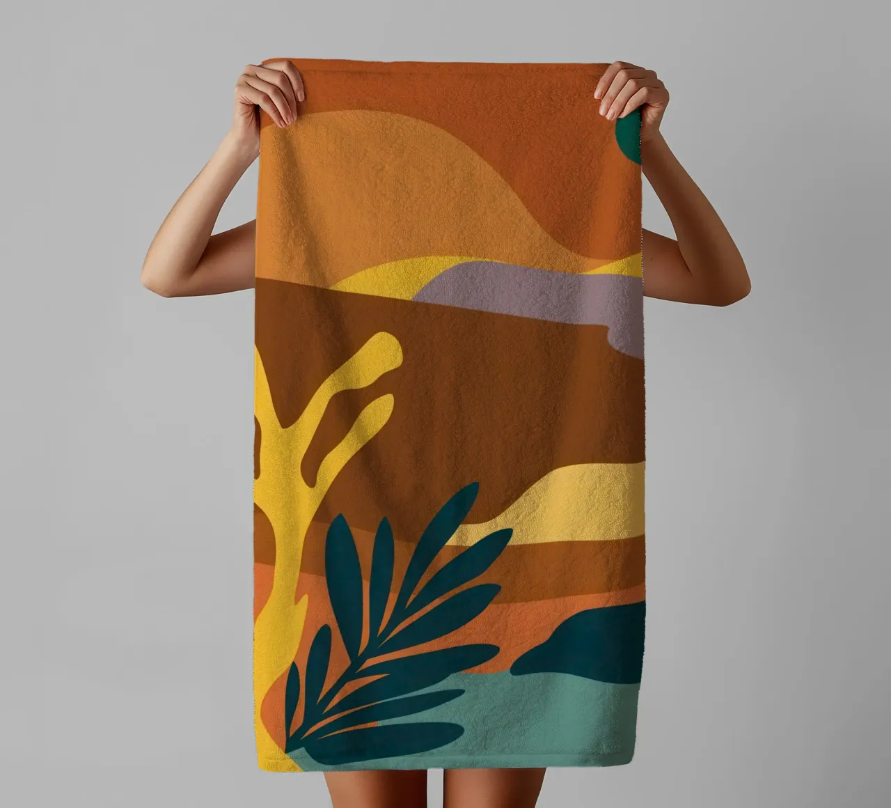 Abstract Desert Horizon towel by Ink Pulse