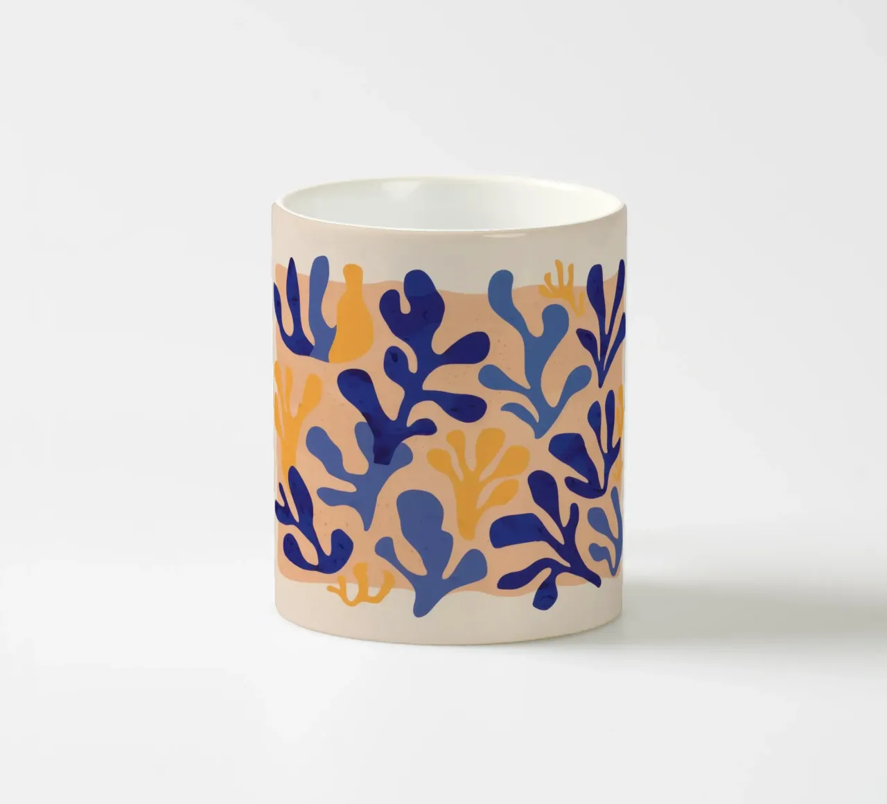 Fogliame dorato e blu tazza in ceramica da Mythy Brush