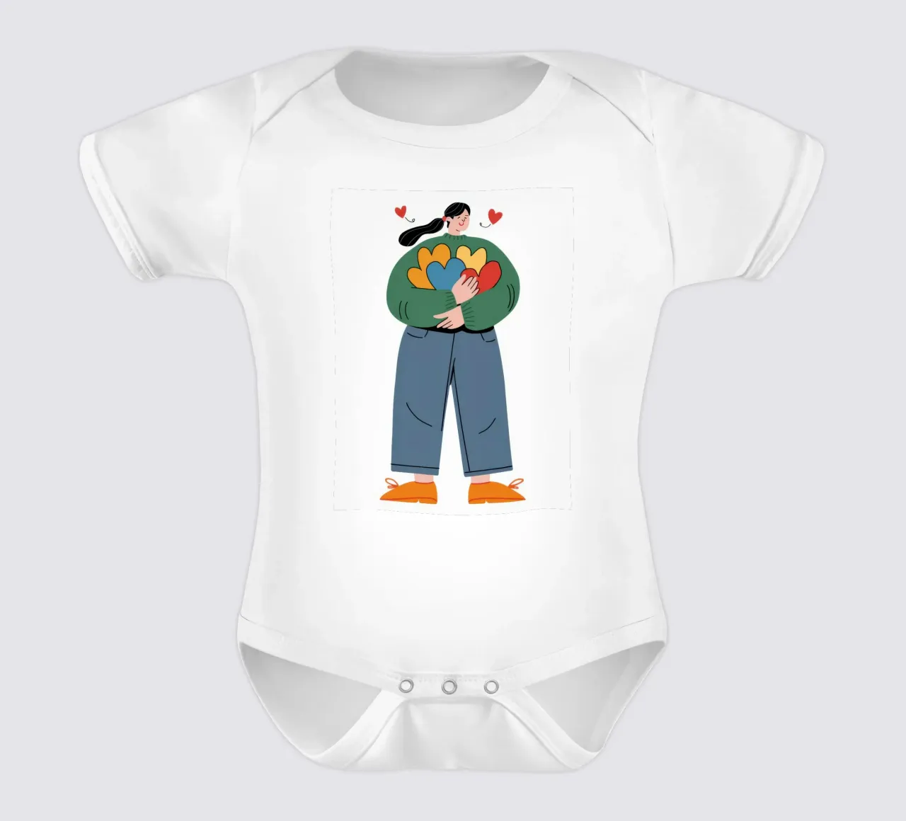 Herzliches Blumengeschenk Kurzarm Babybody von Giant Foxs