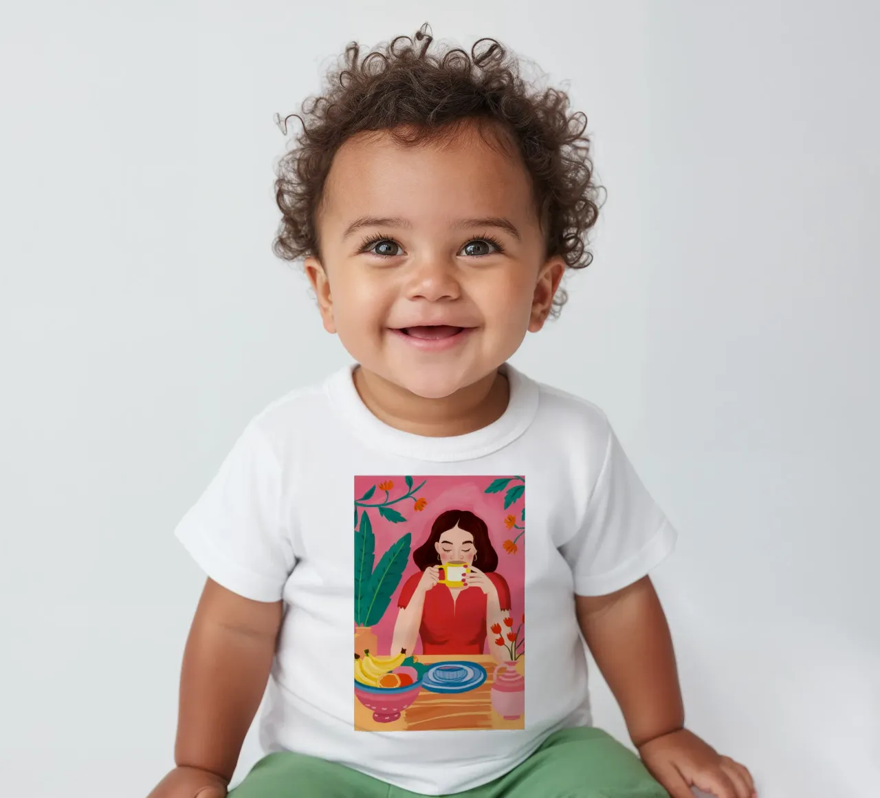 Disfrutar de una bebida caliente camiseta de bebé de Flock Reverie