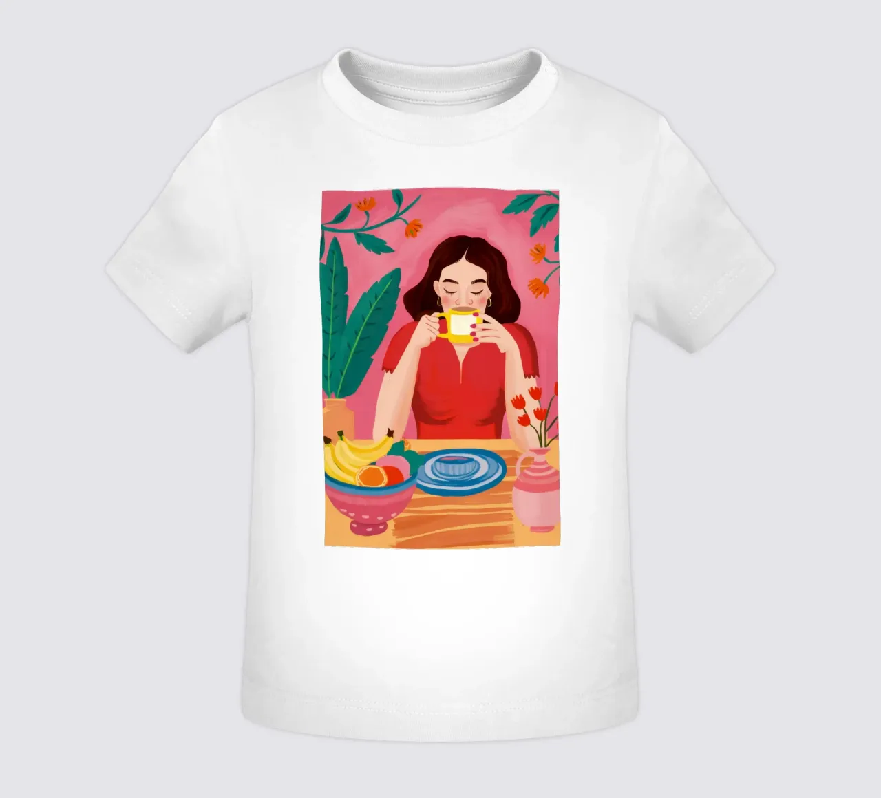 Disfrutar de una bebida caliente camiseta de bebé de Flock Reverie