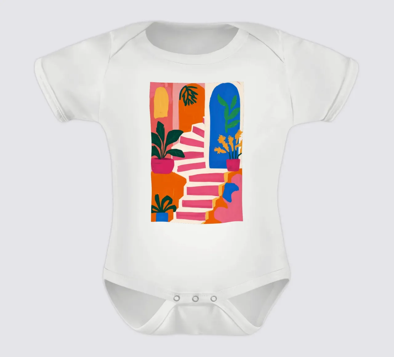 Scala per un paradiso verde body neonato maniche corte da Ink Pulse