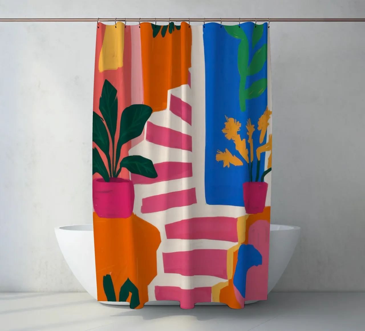 Scala per un paradiso verde tenda da doccia da Ink Pulse