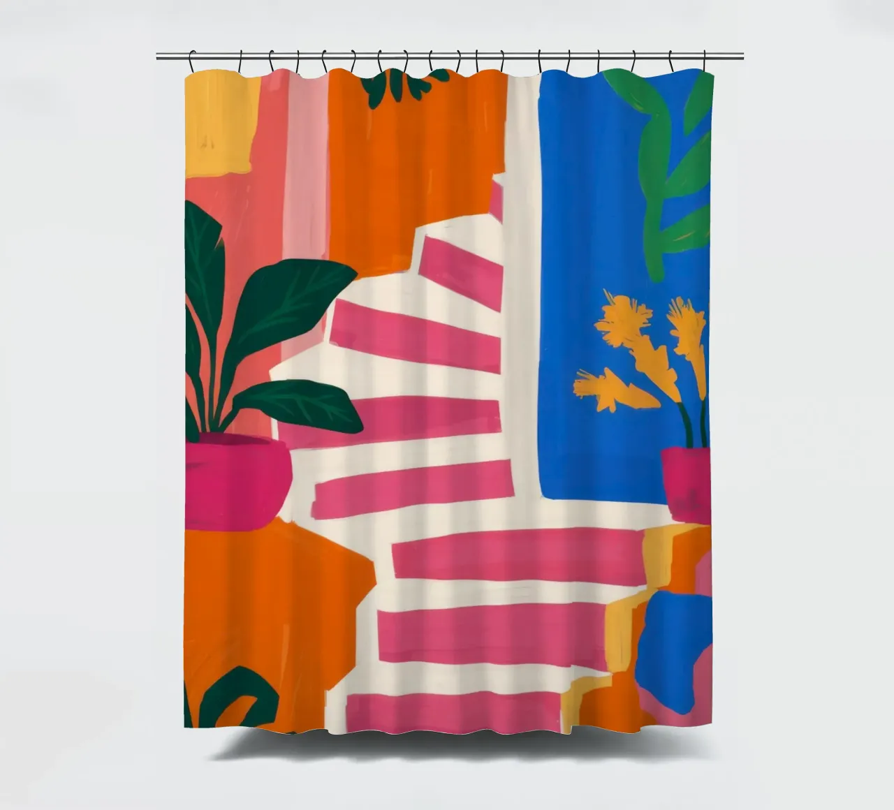 Scala per un paradiso verde tenda da doccia da Ink Pulse