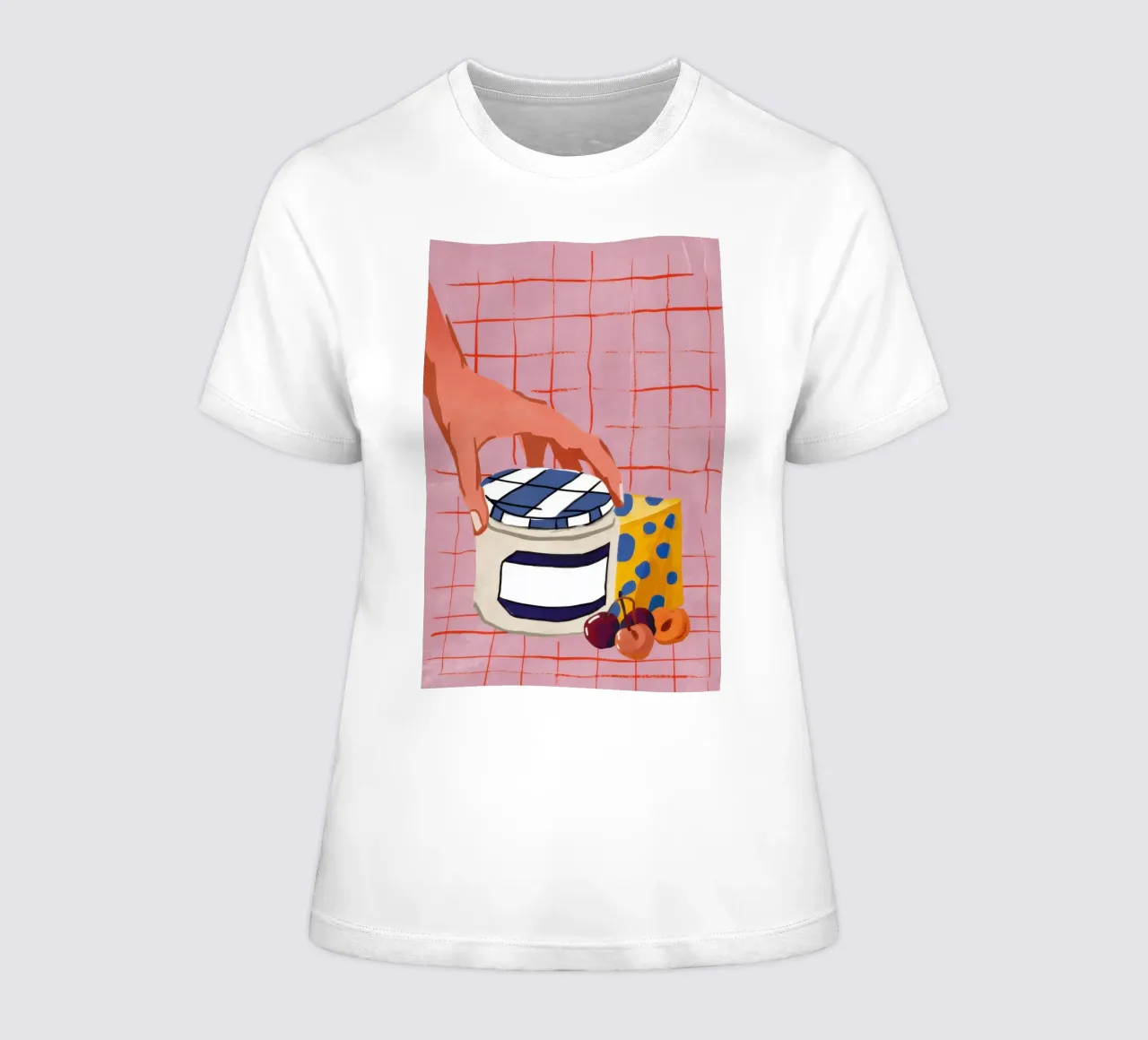 Spreading Jam on Toast women's fitted t-shirt by Flock Reverie