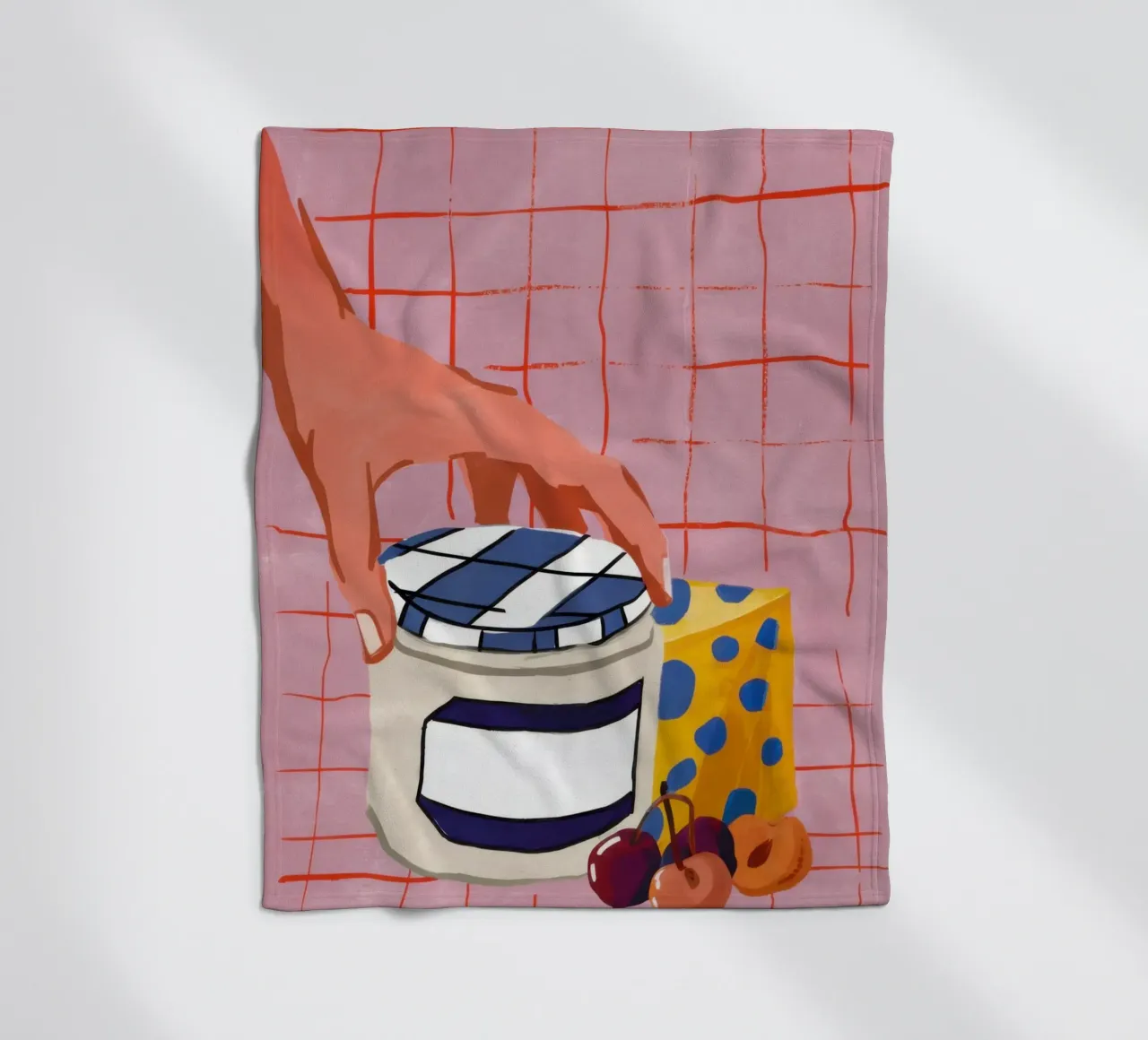 Spreading Jam on Toast fleece blanket by Flock Reverie