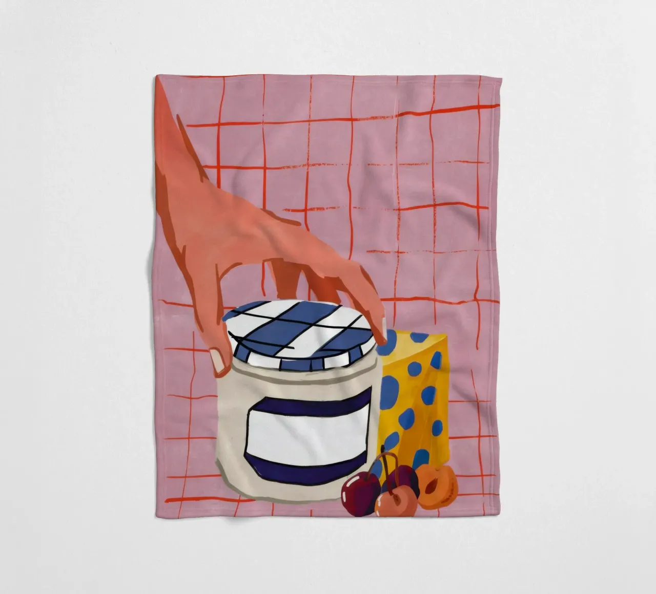 Spreading Jam on Toast fleece blanket by Flock Reverie