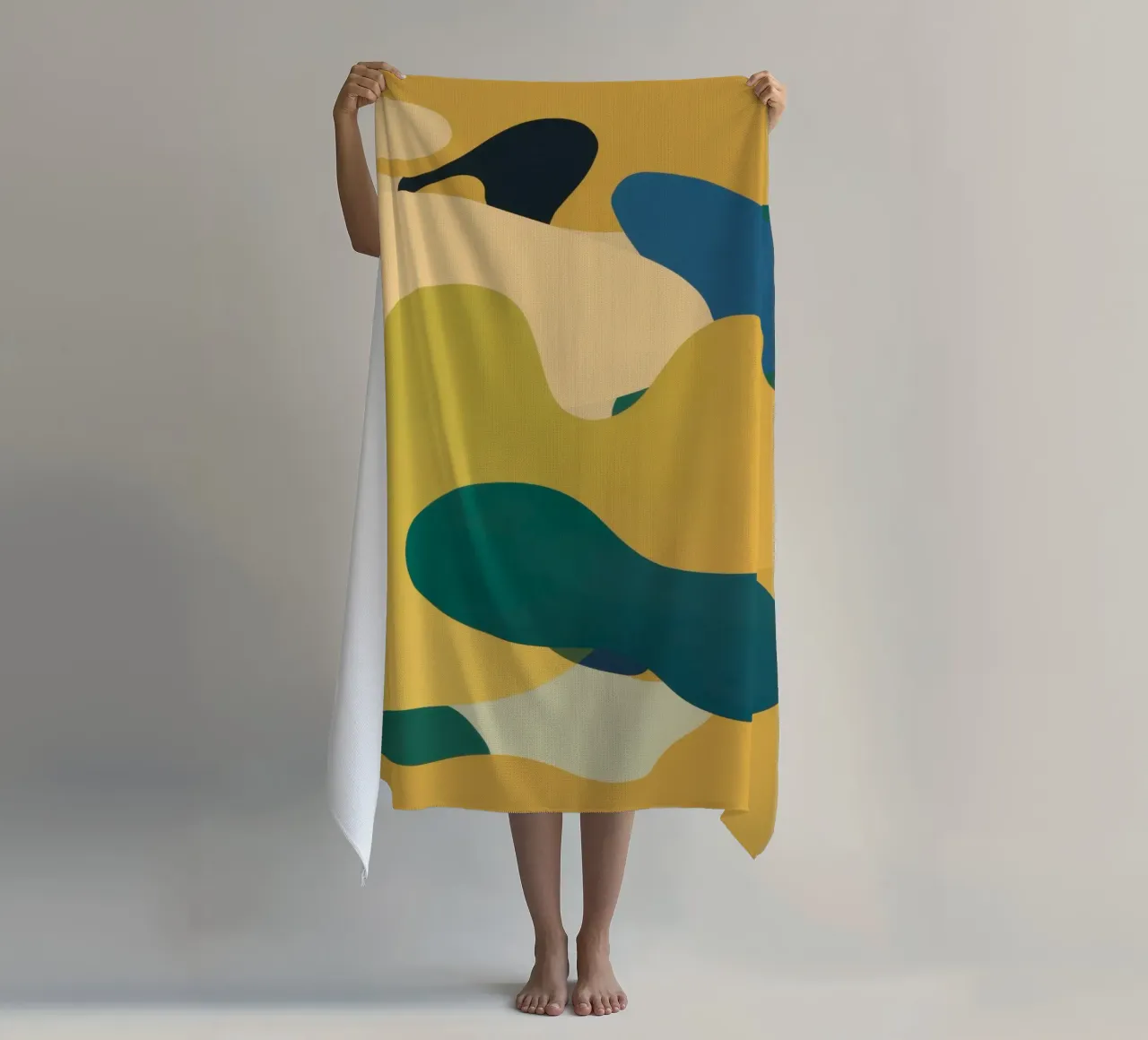 Mellow Liquid Forms beach towel by Ink Pulse