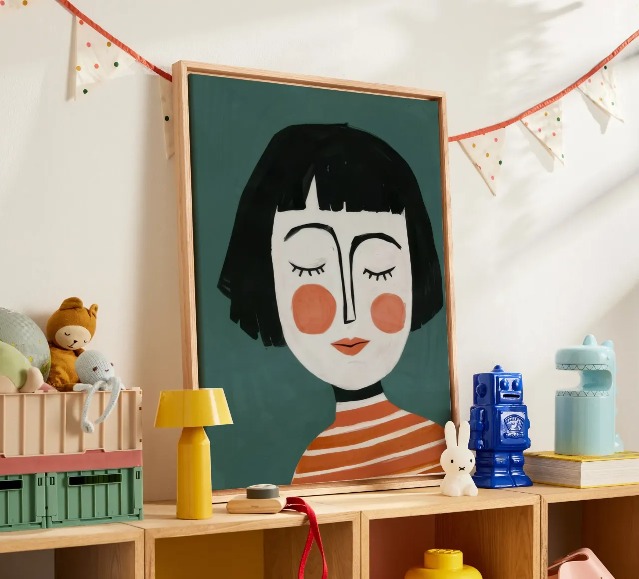 Gestreepte ziel Serenity canvas met Baklijst van Prism Ritual