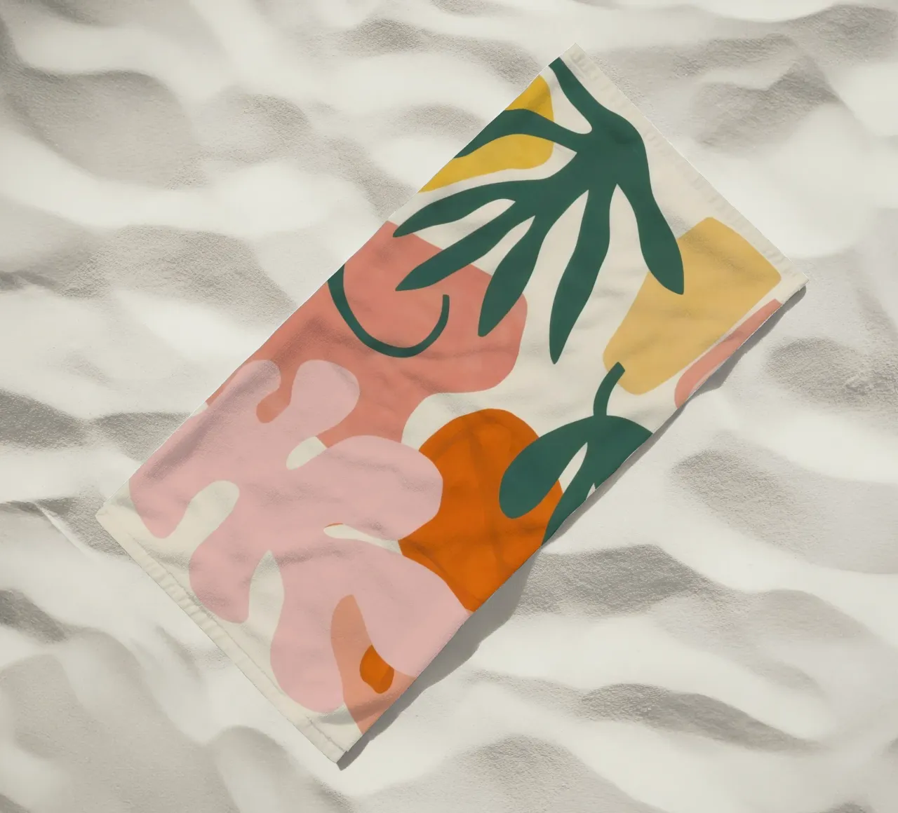 Speelse abstracte tuin strandhanddoek van Flock Reverie