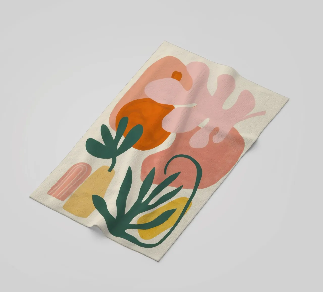 Speelse abstracte tuin strandhanddoek van Flock Reverie