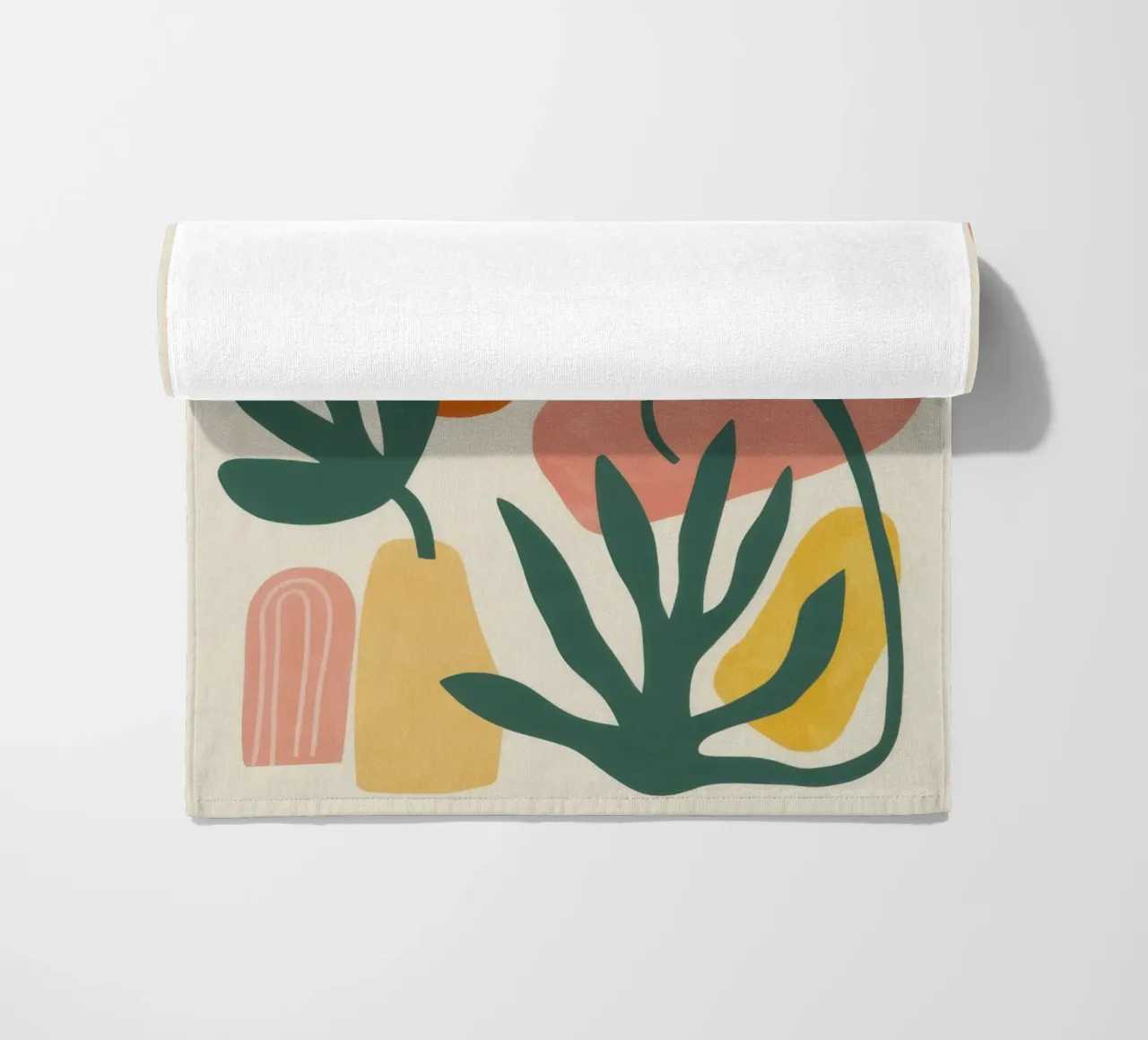 Speelse abstracte tuin strandhanddoek van Flock Reverie