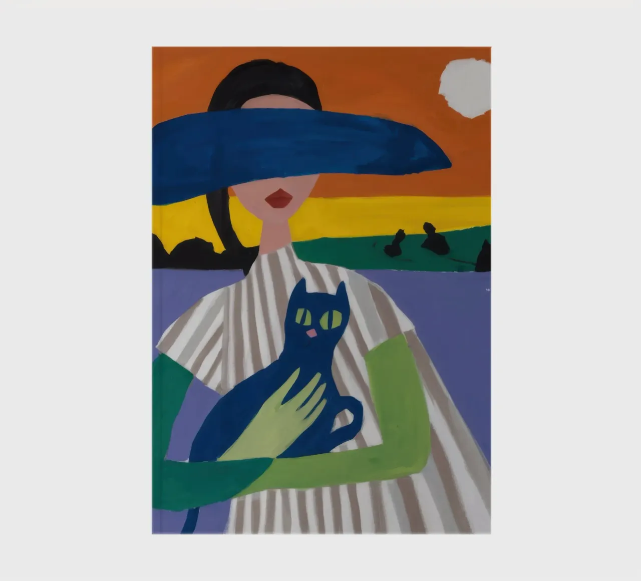 Lady with Hat and Cat notebook by Ink Pulse