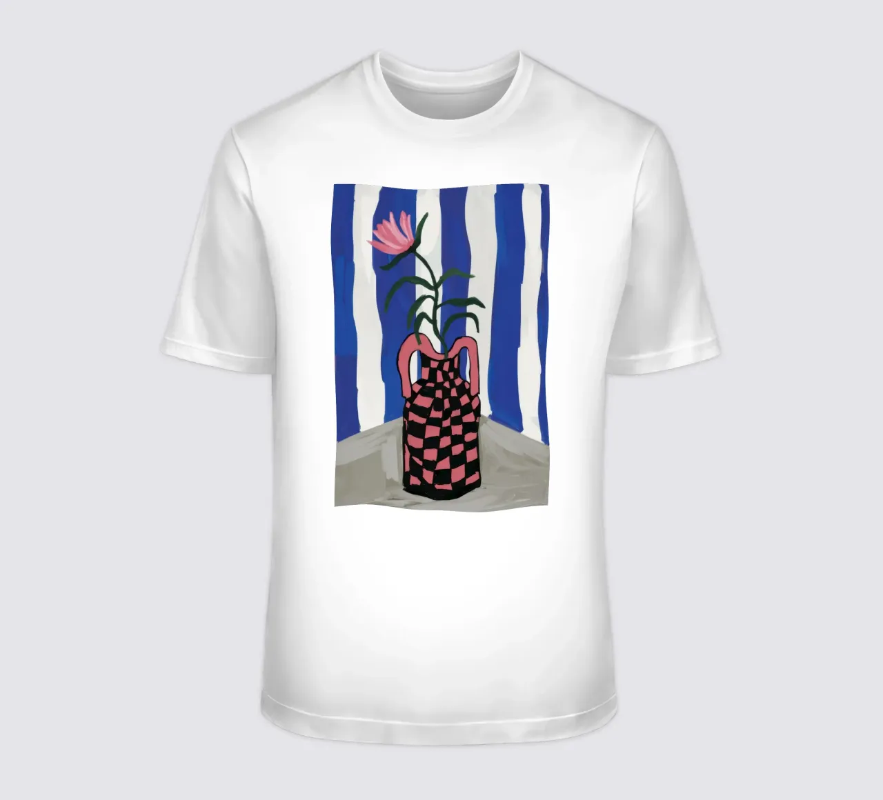 Tulips in Checkers t-shirt by Ink Pulse