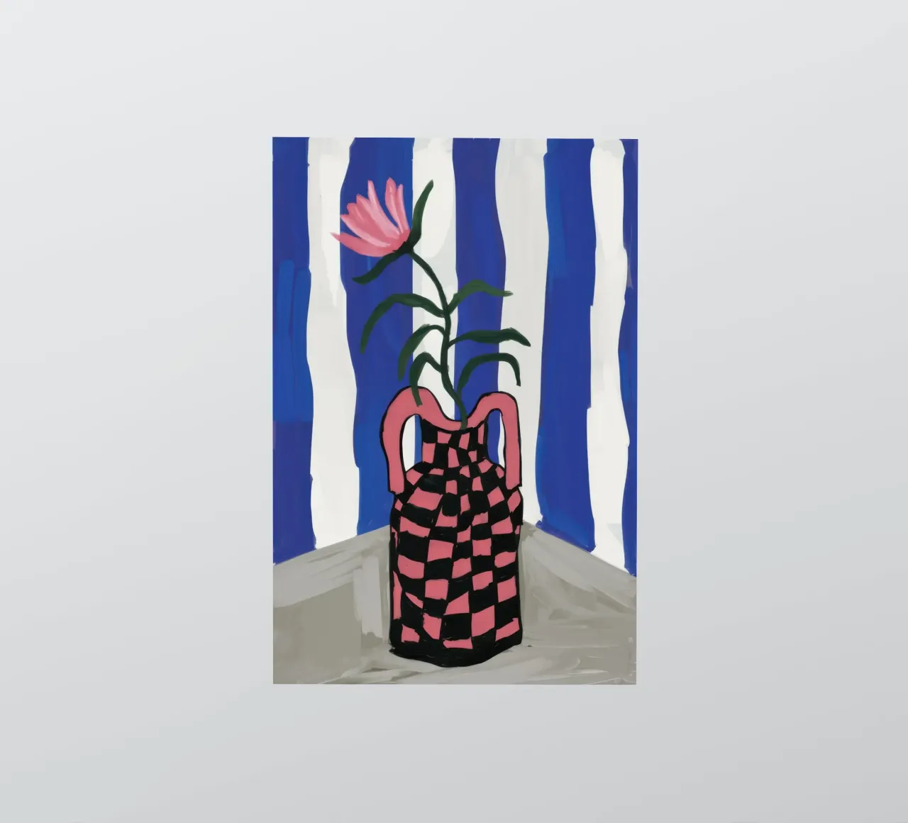 Tulips in Checkers sticker by Ink Pulse