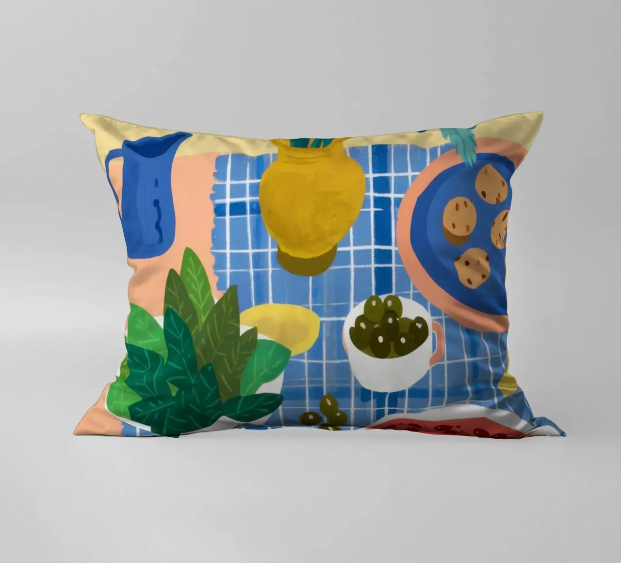 Eclectic Table of Joy decorative cushion by Flock Reverie