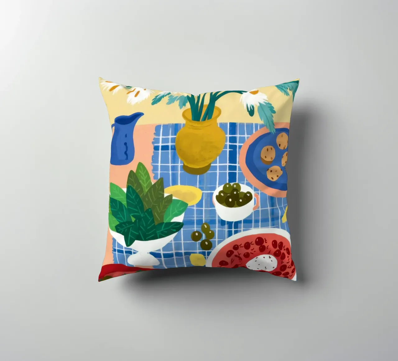 Eclectic Table of Joy decorative cushion by Flock Reverie