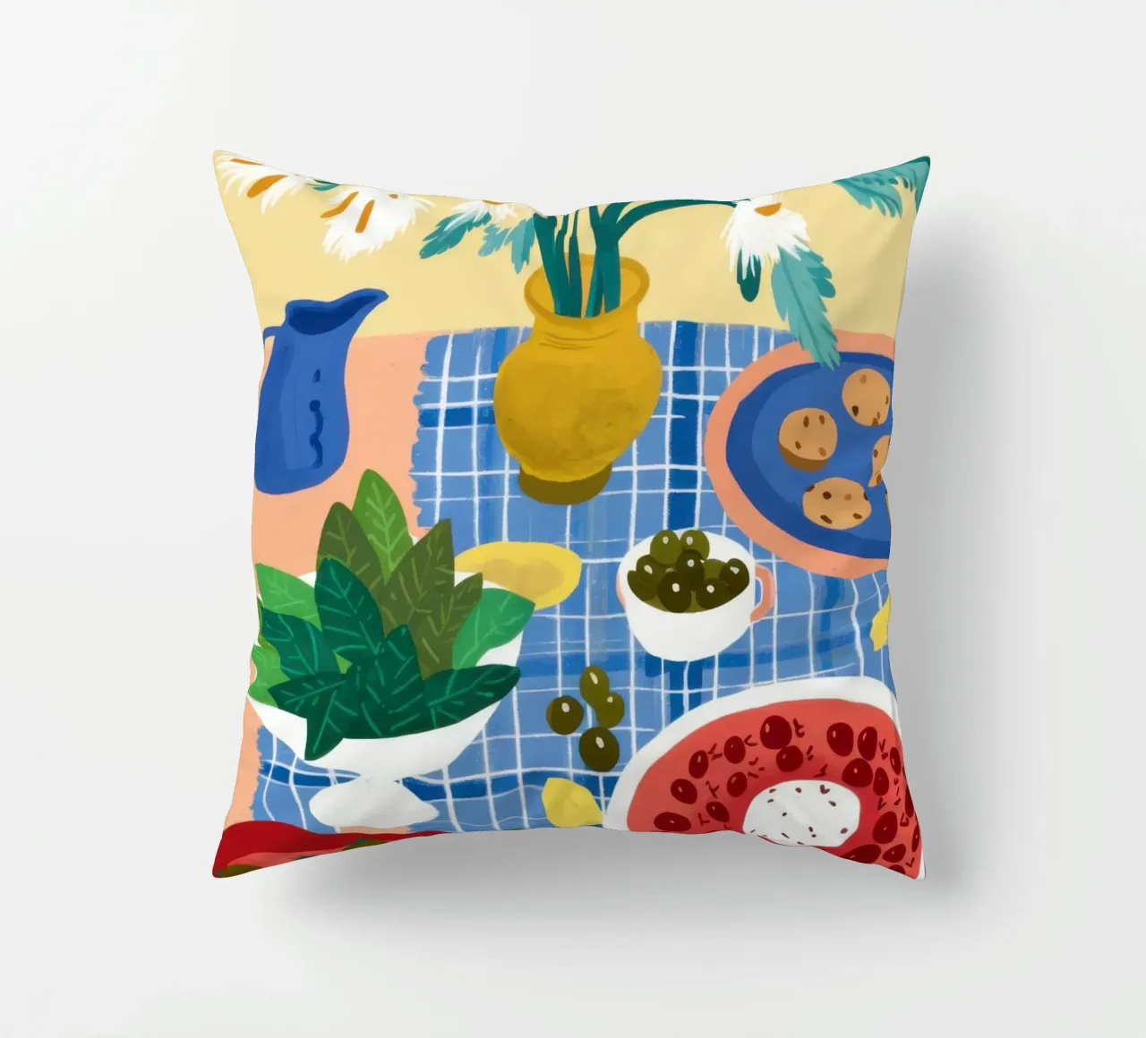 Eclectic Table of Joy decorative cushion by Flock Reverie