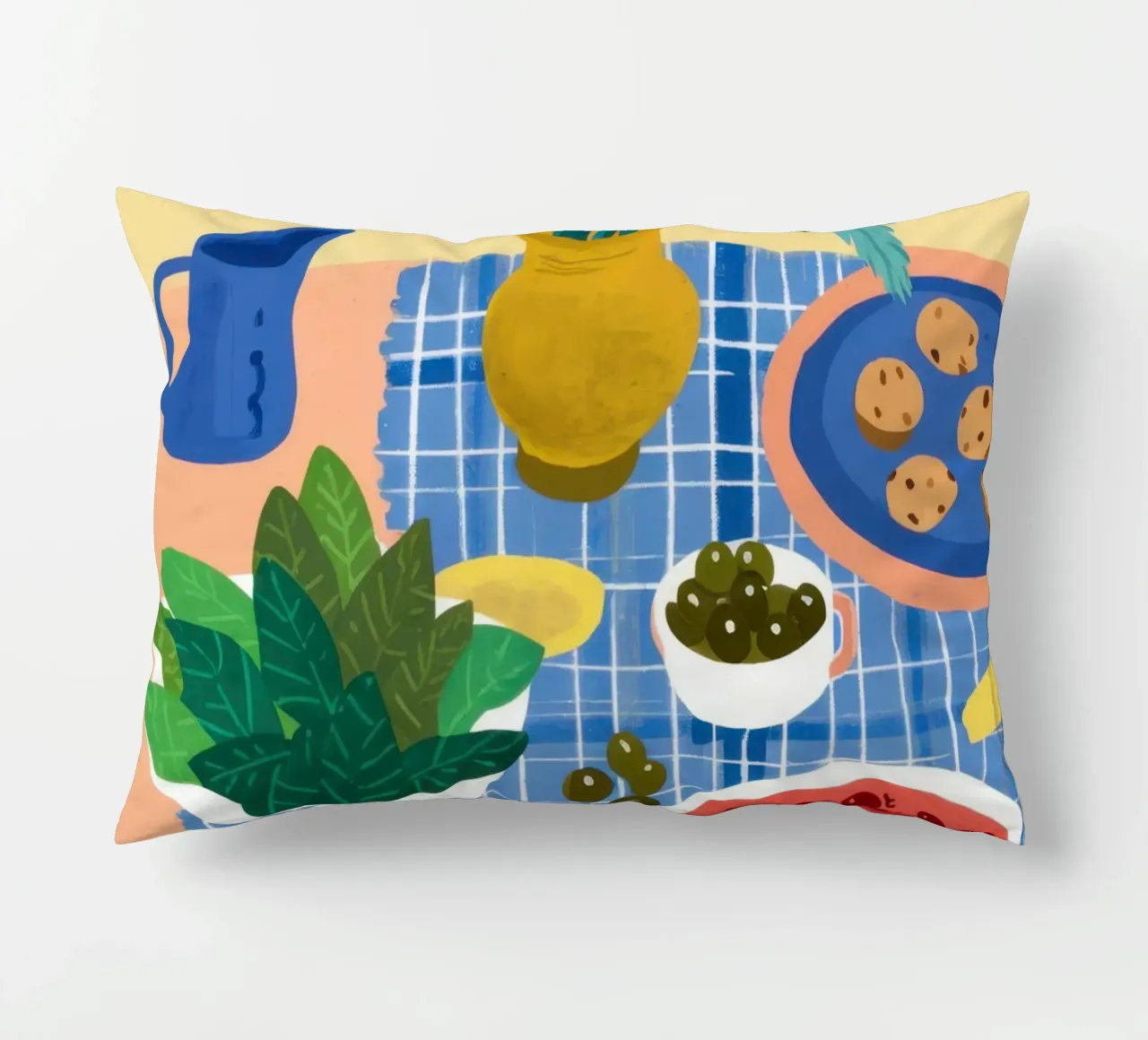 Eclectic Table of Joy decorative cushion by Flock Reverie