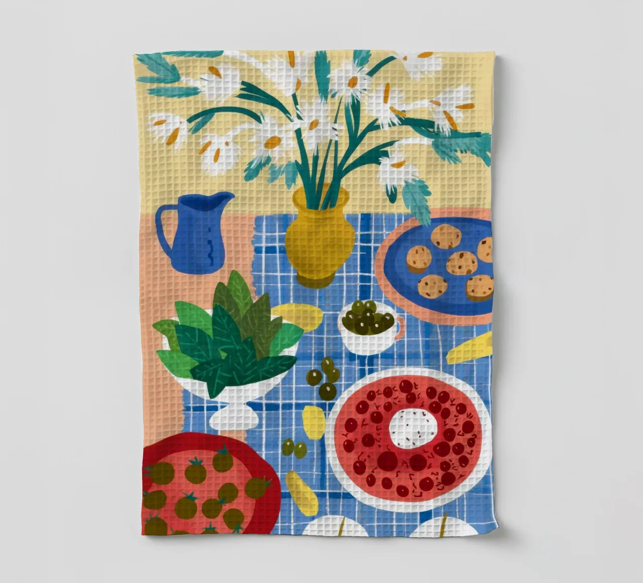 Eclectic Table of Joy tea towel by Flock Reverie