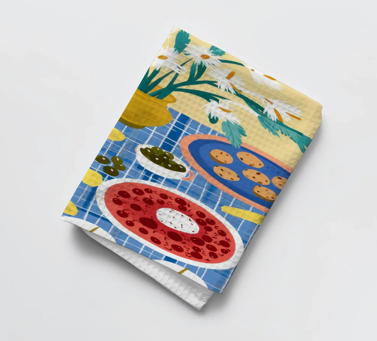 Eclectic Table of Joy tea towel by Flock Reverie