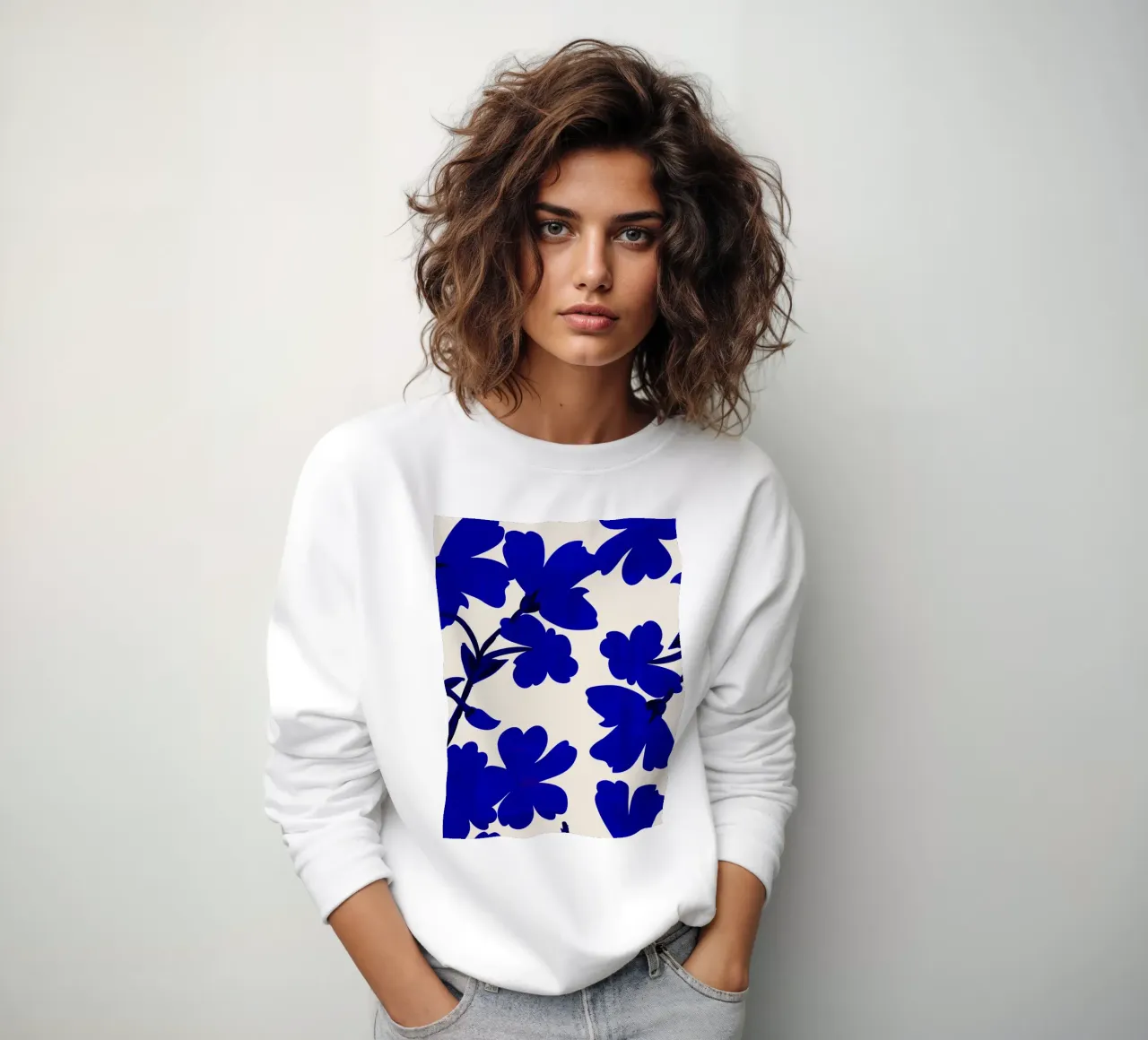 Fiori blu felpa da ThingDesign