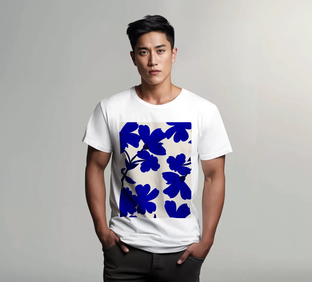 Fiori blu t-shirt da ThingDesign