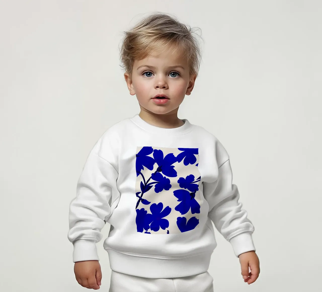 Fiori blu felpa neonato da ThingDesign