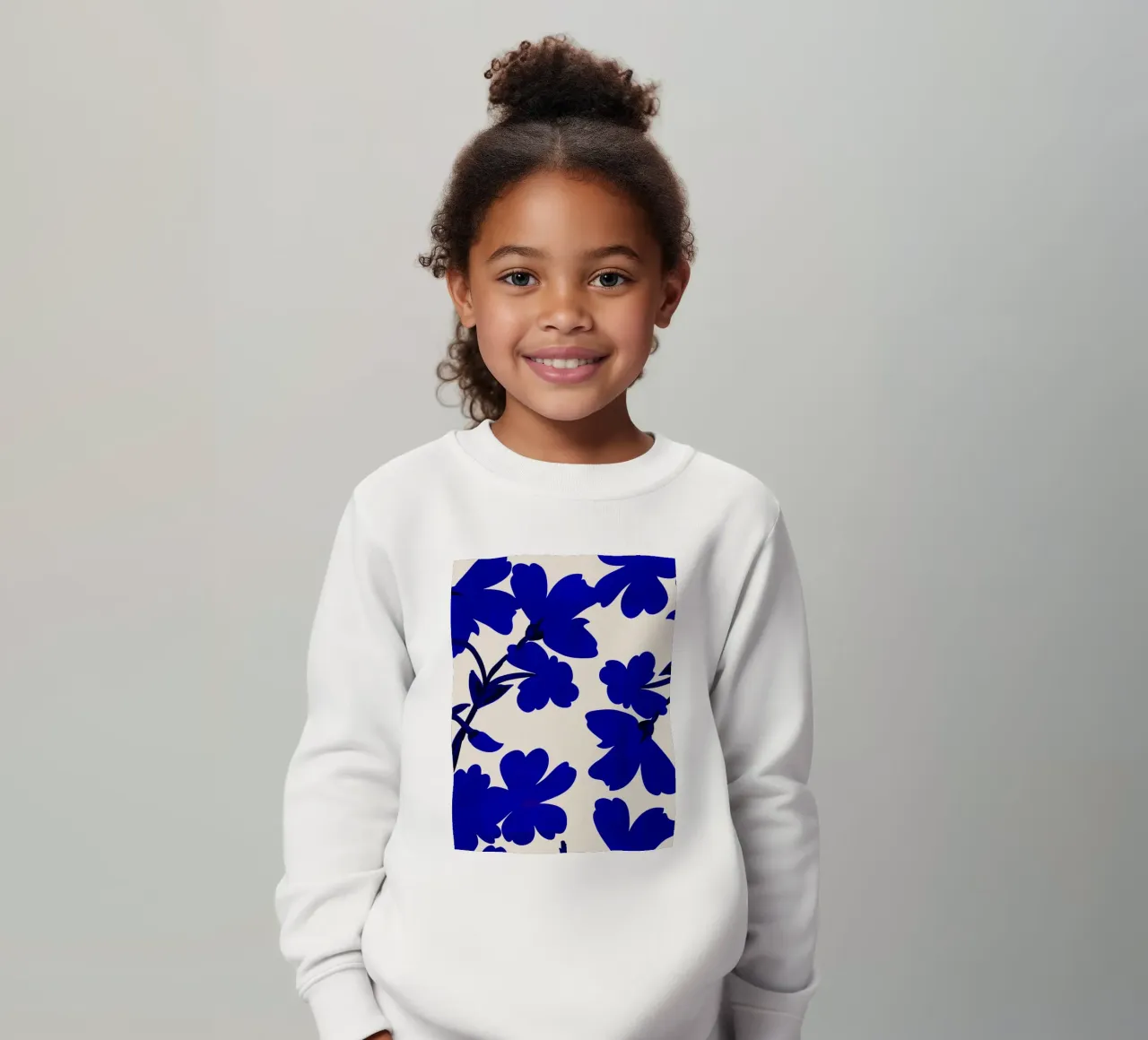 Fiori blu felpa bambino da ThingDesign