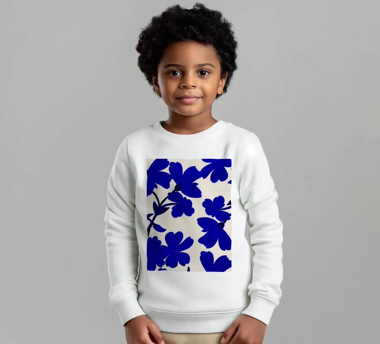 Fiori blu felpa bambino da ThingDesign