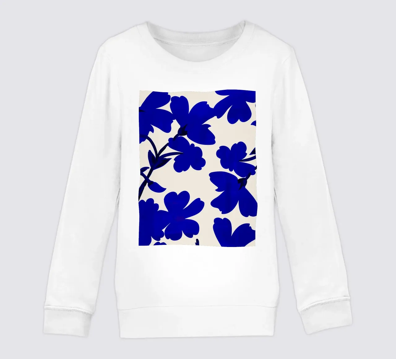 Fiori blu felpa bambino da ThingDesign