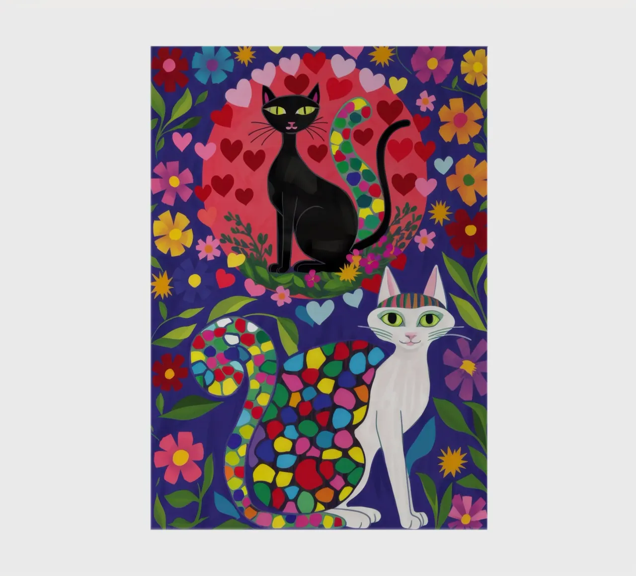 Yin Yang Cat Garden notebook by Flock Reverie