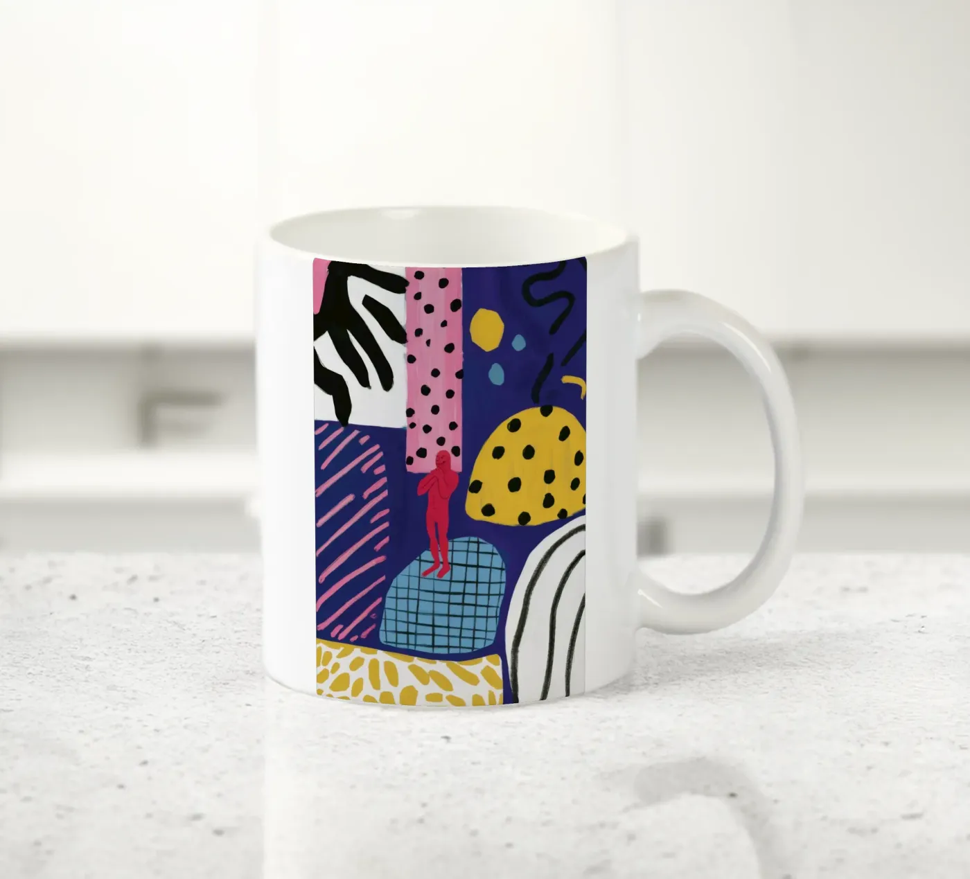 Boho Patchwork Play ceramic mug by Prism Ritual