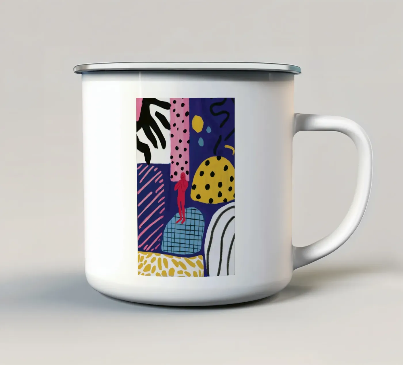 Boho Patchwork Play enamel mug by Prism Ritual