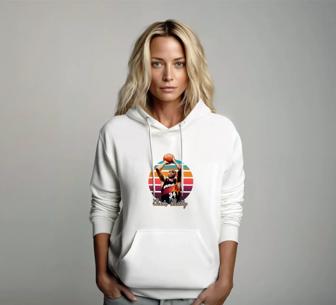 Charles Barkley vintage style felpa con cappuccio da Lembayung art