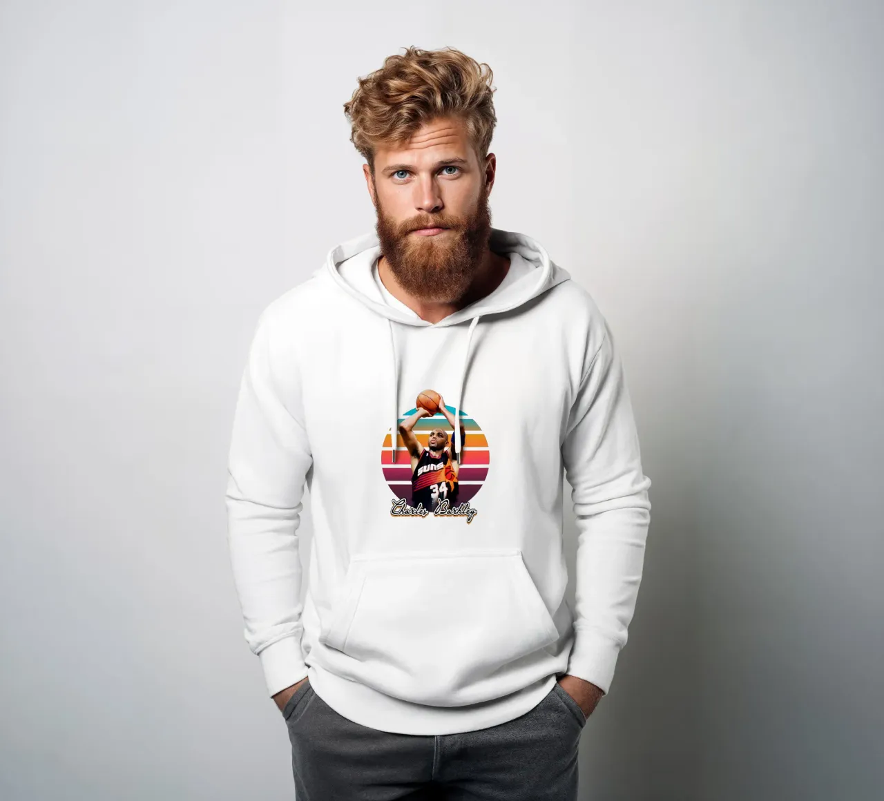Charles Barkley vintage style felpa con cappuccio da Lembayung art