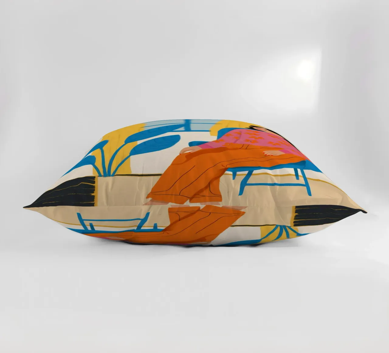 Musa sulla sedia arancione cuscino da Ink Pulse